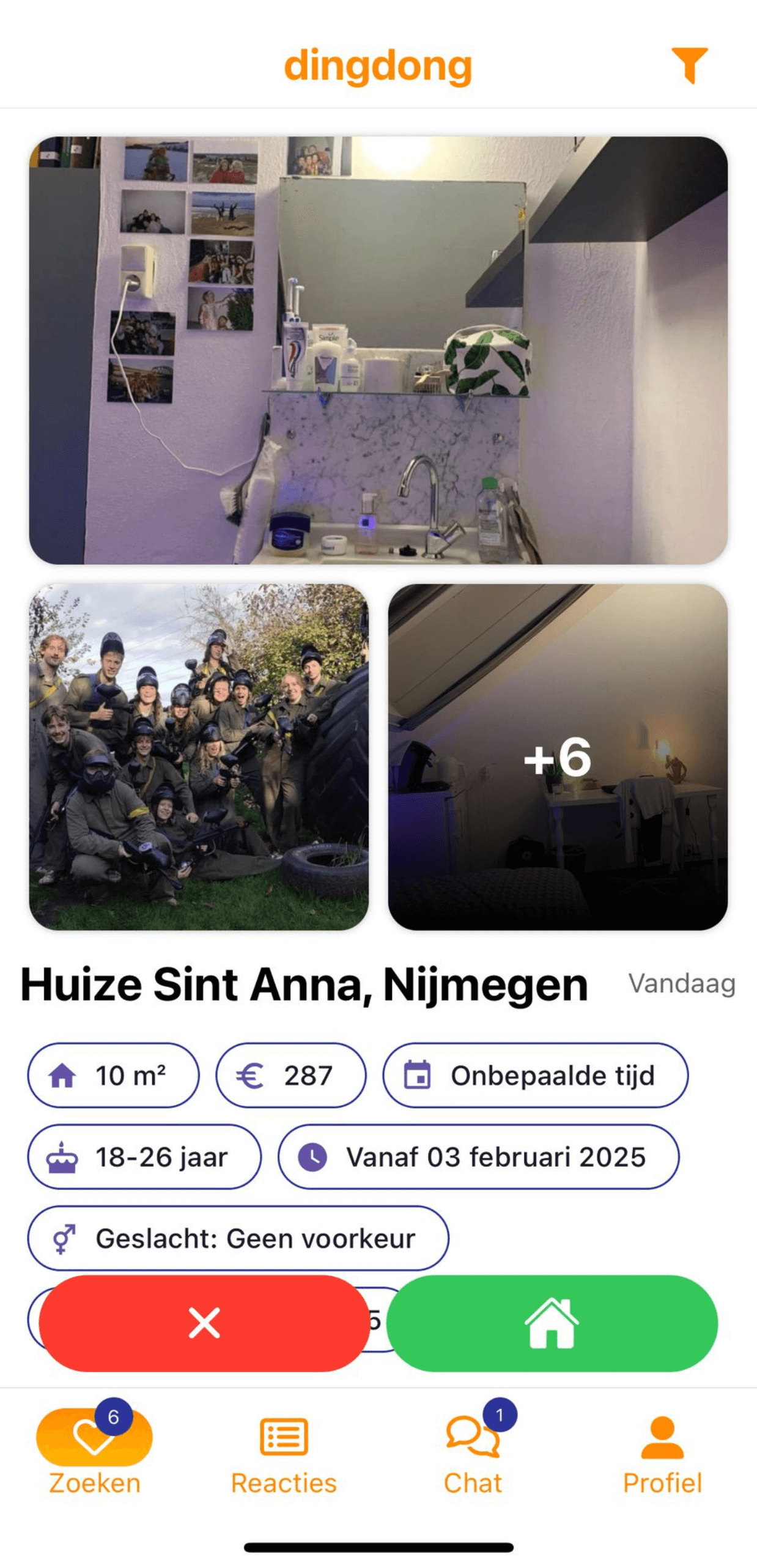 Studentenkamer in Nijmegen