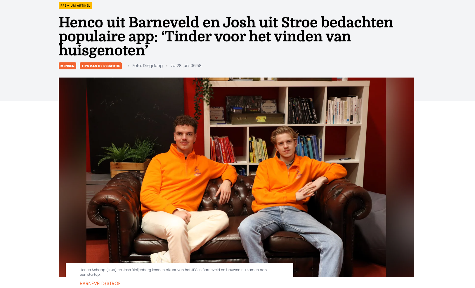Tinder voor het vinden van je huisgenoot